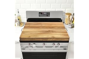 GASHELL Gas Stove Cover with Handles, Multiple Wood Stove Top Cover Board for Gas Stove(Acacia)