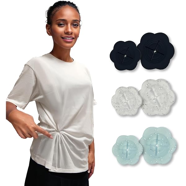 Lot De 20 Pinces à Vêtements Invisibles En Silicone - Serre-Ceinture Pour Robes, Chemises, Chemisiers - 10 Couleurs, 2 Tailles