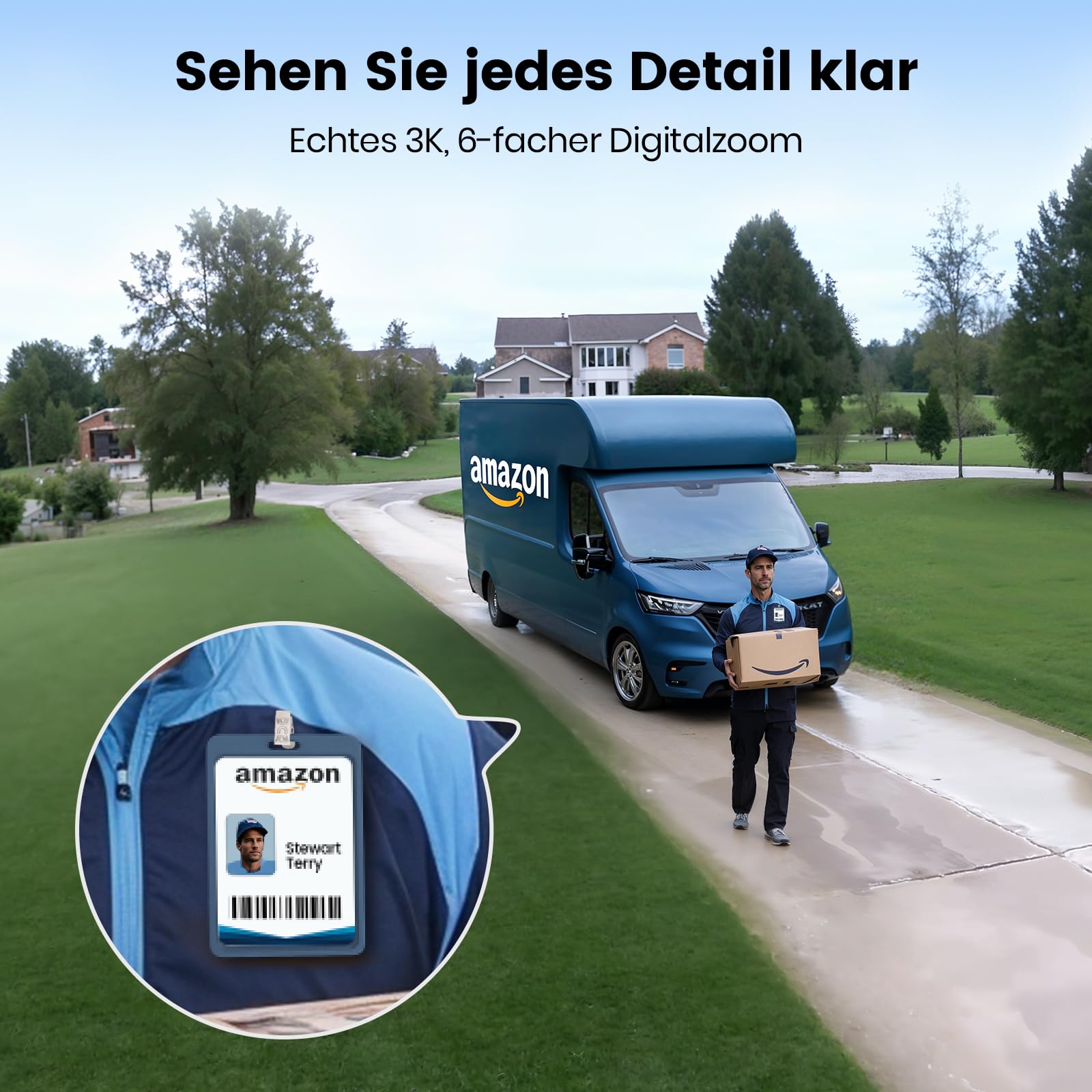 aosu 3K 5MP Überwachungskamera Aussen Solar Akku, 360° PTZ, 2-in-1 Überwachung und Beleuchtung, AI-Erkennung Person Auto, Haustier, Zaun, Licht- & Tonalarm, 2-Wege-Audio, Farb-Nachtsicht, 2 STK 5