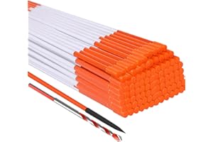 Driveway Markers 48 inch 50pcs, 5/16” Dia Snow Stakes with Reflective Tape, Orange Fiberglass Safety Driveway Reflectors with