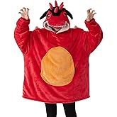 Kgromfy Unisex Animal Costume Novelty Oversized Pullovers Halloween Animal Cosplay Pajamas Warm Comfy Christmas Hoodie Outfit