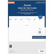Filofax Personal 2027 Vertical Year Planner Refill - 95x171mm, Fountain Pen Friendly
