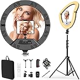 AURIANI 22" Large Ring Light with Stand,Foldable LED Big Ring Light Tripod for iPhone Phone Ipad, 75" Tall Tripod Touch Screen,Wireless Remote for Live Stream,YouTube,TikTok Video Shooting