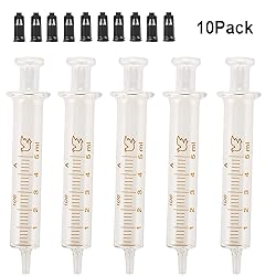 Gufastoe 5ml Glass Syringes with Caps for