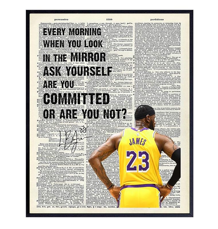 Lebron James Motivational Quotes Dictionary Art Print Set Wall Boys Gift For Men Home Decoration Coach 8x10 Photo Pictures 4 Unframed Sports Posters Office Decor La Lakers Basketball Fan Handmade Products Home