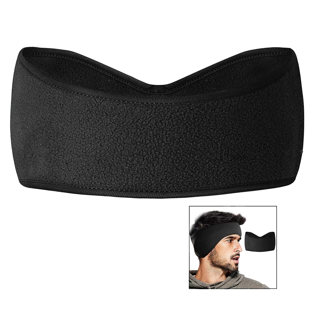iPobie Fleece Warmer Cycling Headband, Winter Full Cover Ear Muffs for Running Yoga Skiing Work Out Riding Bike