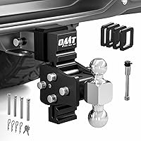 Orion Motor Tech Adjustable Trailer Hitch, Fits 2.5" Receiver, 5" Drop Hitch with 2" & 2-5/16" Balls, Anti-Theft Steel Tow Hi