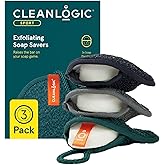 Cleanlogic Men Exfoliating Soap Saver, Sport Exfoliator Scrubber Pouch, Ideal for Post-Workout Cleanse, Daily Skincare Tool for Smooth Clean Skin, 3 Count Value Pack