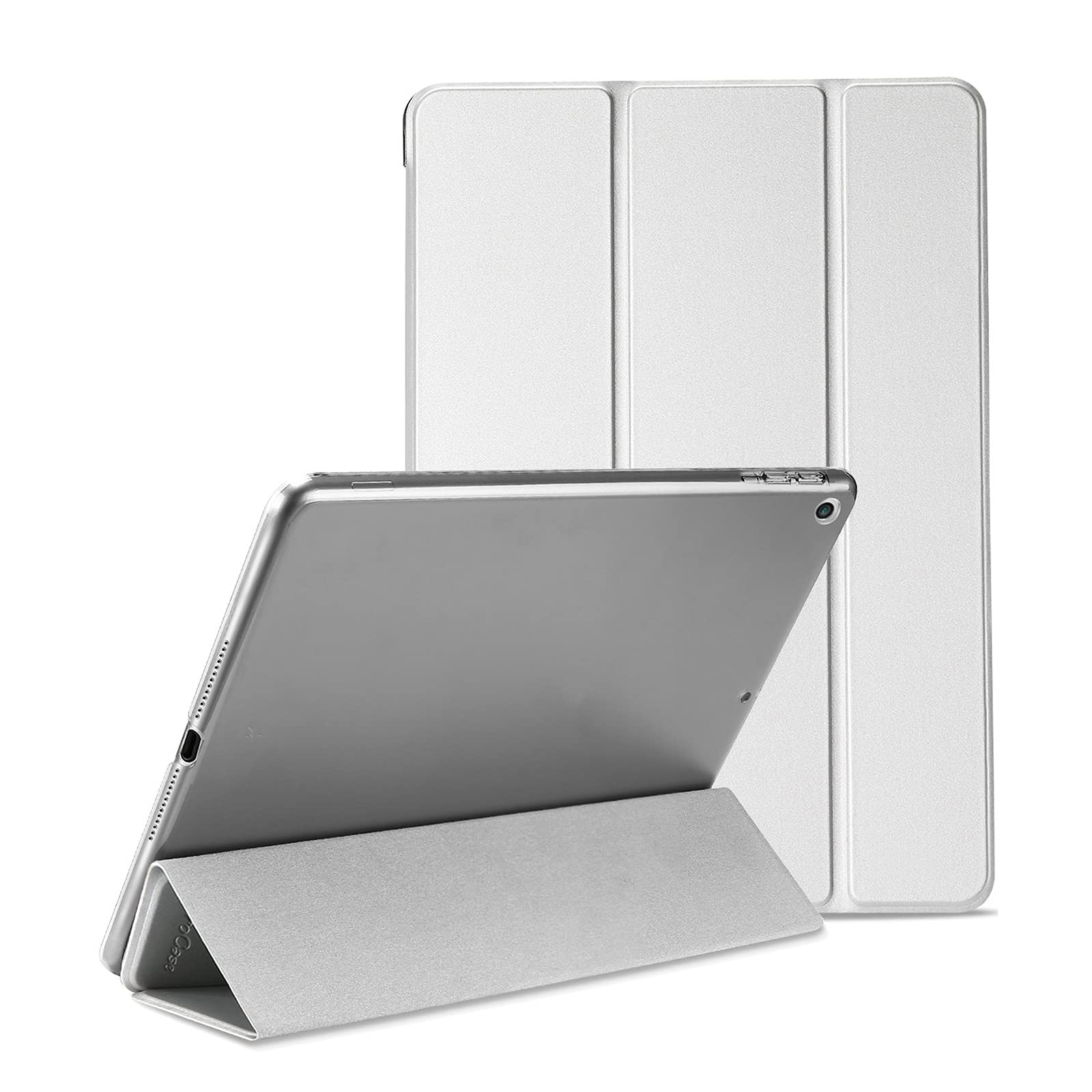 Smart Case For Apple iPad 9th Generation 10.2 (2021) Model A2603 and A2604 Magnetic Stand Cover (Silver)
