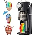 Shaved Ice Machine - Snow Cone Machine Equipped With Stainless Steel Blade Adjustment Knob to Freely Adjust the Thickness of the Snowflakes and 2 Reusable Plastic Ice Mold Cup