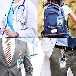Badge Holder Retractable Badge Reel with Carabiner