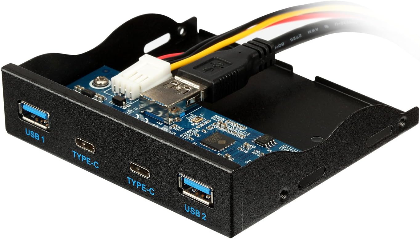 Amazon.co.jp BlueFire USB 3.0 2 Port + USB 3.1 Type C 2 Port 3.5" Front Panel USB Hub [20Pin