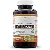 Secrets of the Tribe Guarana USDA Organic Capsules | Certified Organic Vegetarian Capsules, Herbal Dietary Supplement | Paullinia cupanais Dried Seed (120 Count)