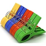 Zicome Set of 8 Beach Bath Towel Clips in 4 Fun Bright Colors for Beach Chair or Pool Loungers on Your Cruise - Keep Your Towels From Blowing Away