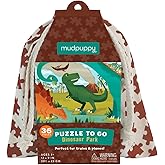 Mudpuppy Dinosaur Park Puzzle To Go, 36 Pieces, 12”x9” – Great for Kids Age 3+ - Colorful Illustrations of Favorite Dinosaurs