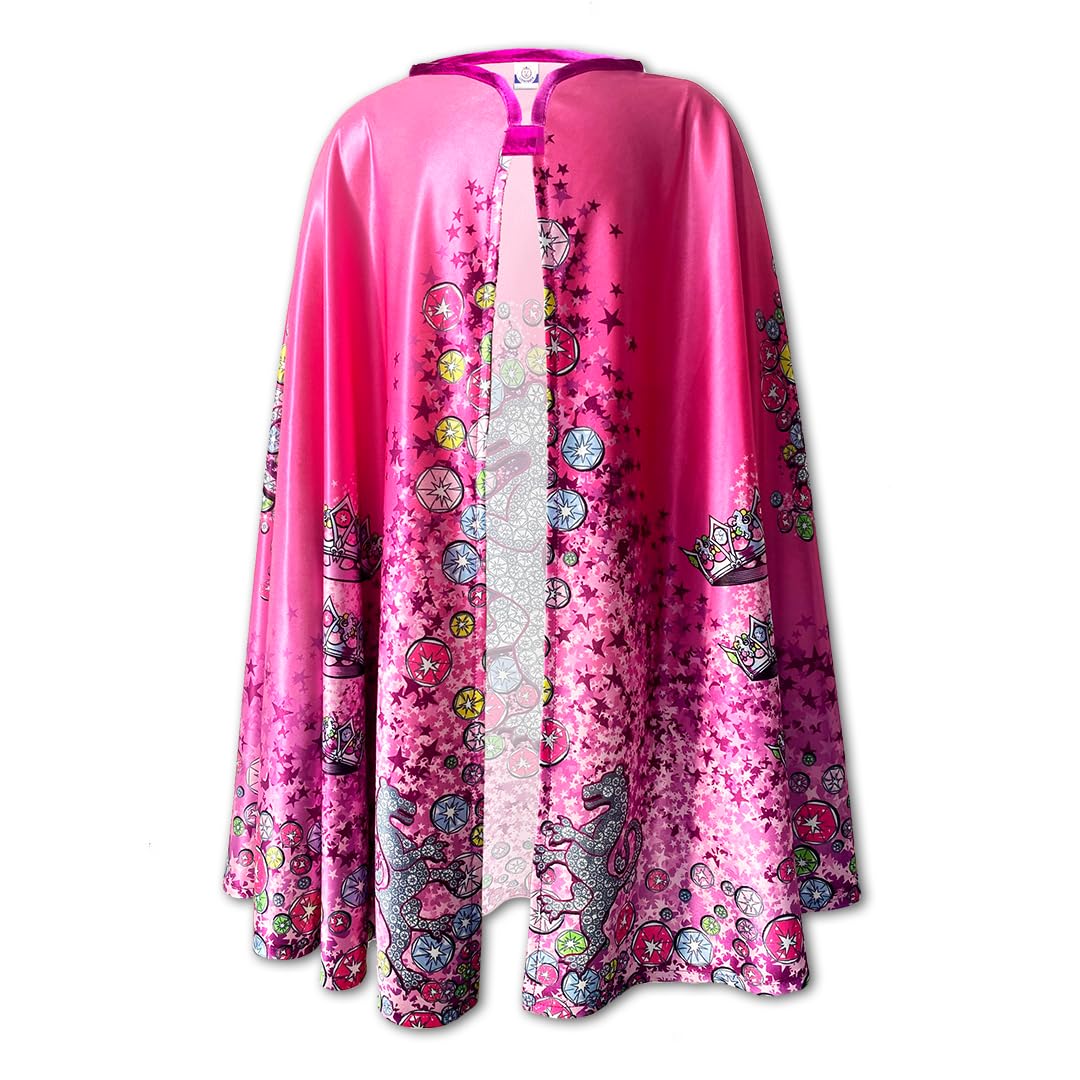Liontouch - Crystal Princess Cape For Girls | Age 3-8 Years - One Size Fits All | Royal Cloak In Pink & Silver | Pretend Play Accessory For Dress Up, Costumes & Fancy Dresses For Kids