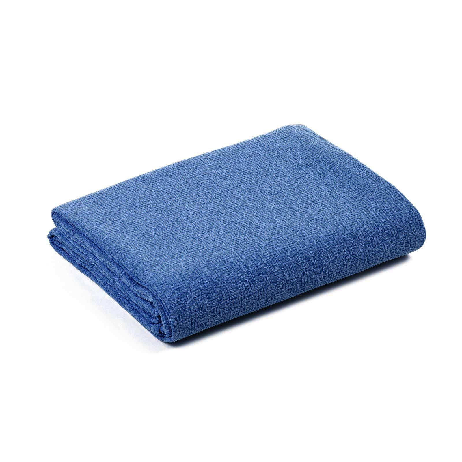 Caleffi Rodeo Summer Bedspread, Panama Cotton, Blue, Double, 81304