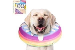 GORAPET Inflatable Dog Cone Collar Alternative After Surgery, Donut Soft Neck Cone for Husky Border Collie Large Dogs, etc, Protective Comfortable E Collar Recovery Cone Not Block Vision