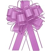 MECCANIXITY 8pcs 6 Inch Large Big Pull Bow Organza Gift Wrapping Bows Ribbon for Wedding Car Baskets Presents Christmas Bow, Hot Pink