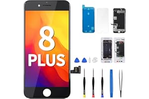 DGSCSMY for iPhone 8 Plus Screen Replacement Black 5.5" Kit 8plus LCD Display 3D Touch Digitizer Full Assembly Magnetic Screw