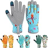 SLARMOR Leather-Gardening-Gloves for Women,Thorn-Proof Work-Gloves for Weeding,Digging,Planting,Pruning Yard garden Gloves