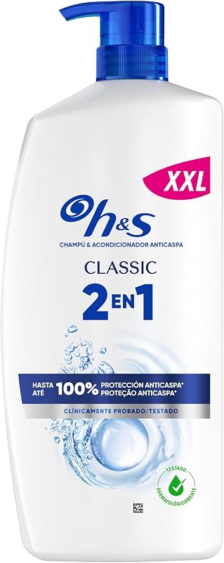 H&S Classic 2en1 Champú Anticaspa y Acondicionador, Limpieza Profunda, 1L — foto 1 de 6