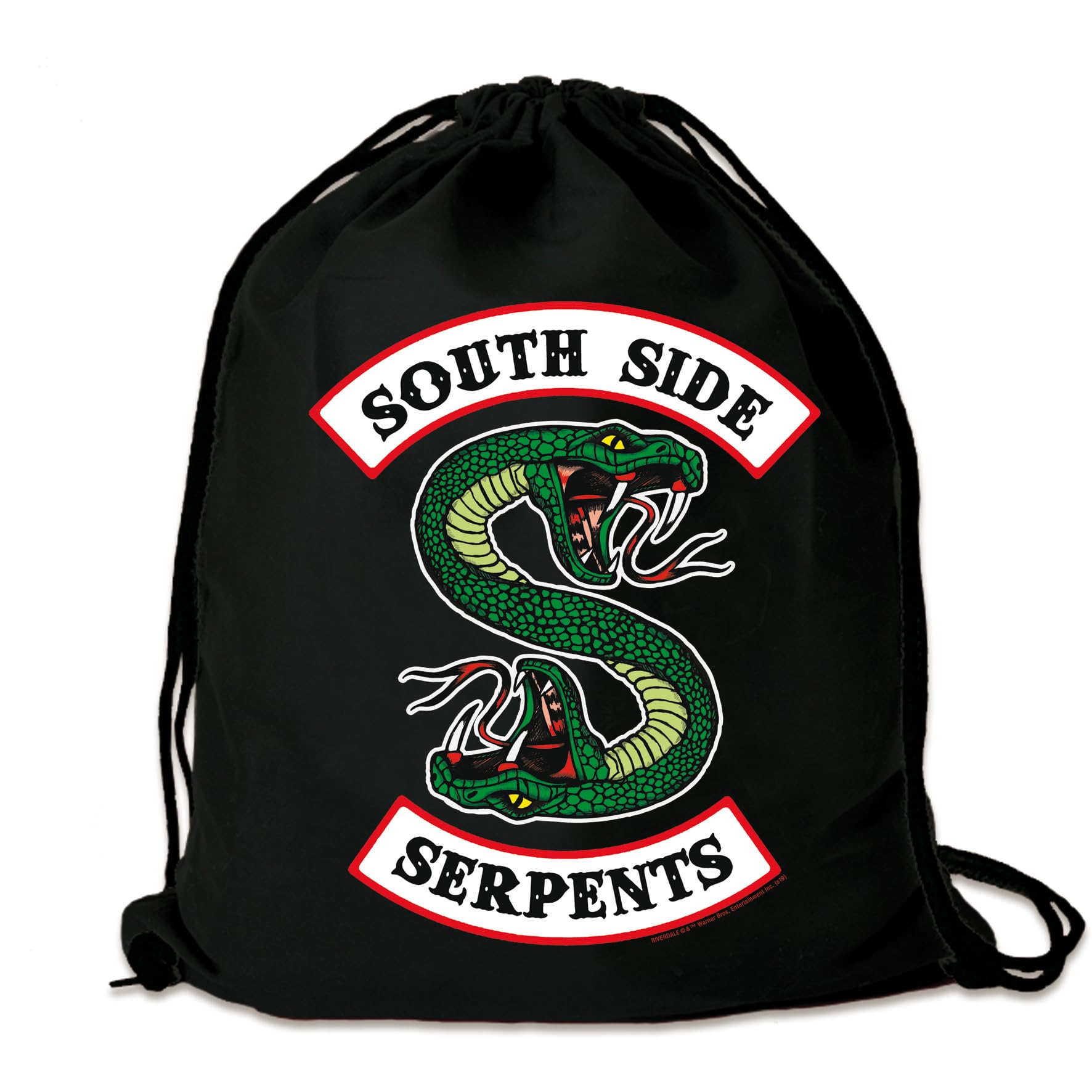 Logoshirt® Riverdale - South Side Serpents I Printed Gym Bag - Fabric Backpack 100% Cotton I AZO-Free I Black I Original Licensed Design