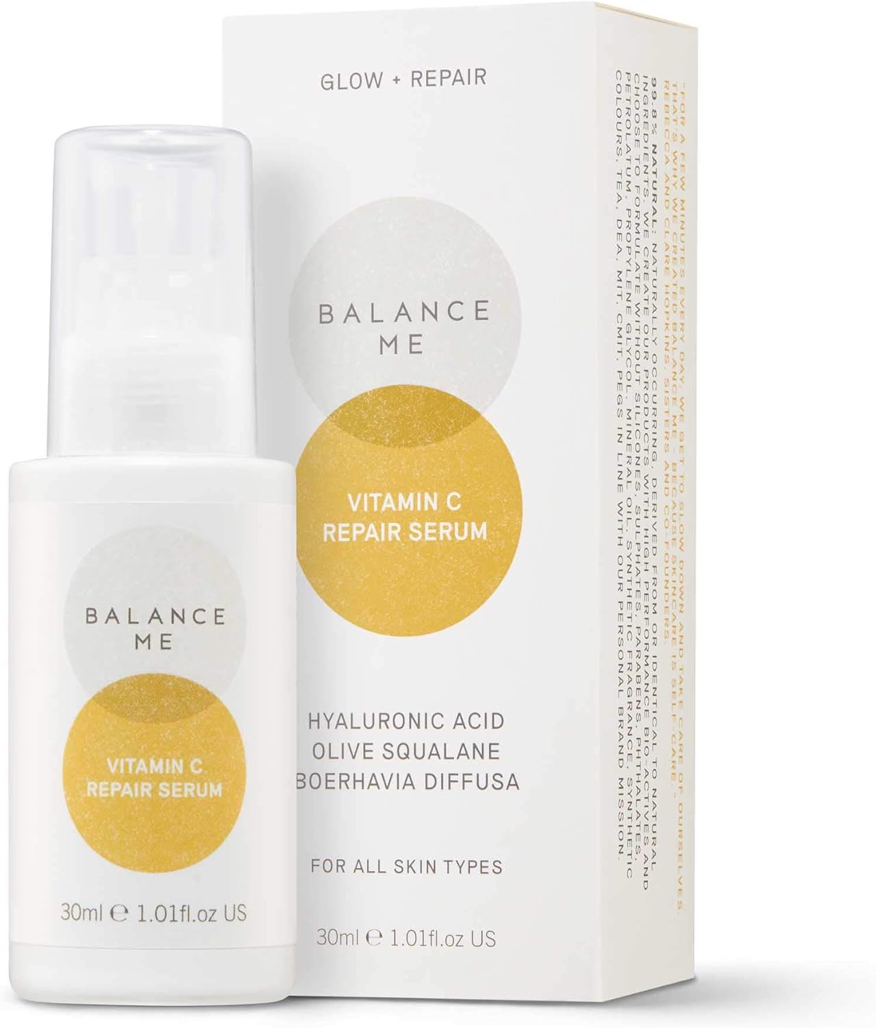 Balance Me Repair Vitamin C Serum 30ml, Hydrating Serum with Hyaluronic Acid and Collagen - Image 3