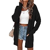 Womens Lightweight Hollow Out Crochet Knit Cardigan Drop Shoulder Loose Cardigan Sweaters