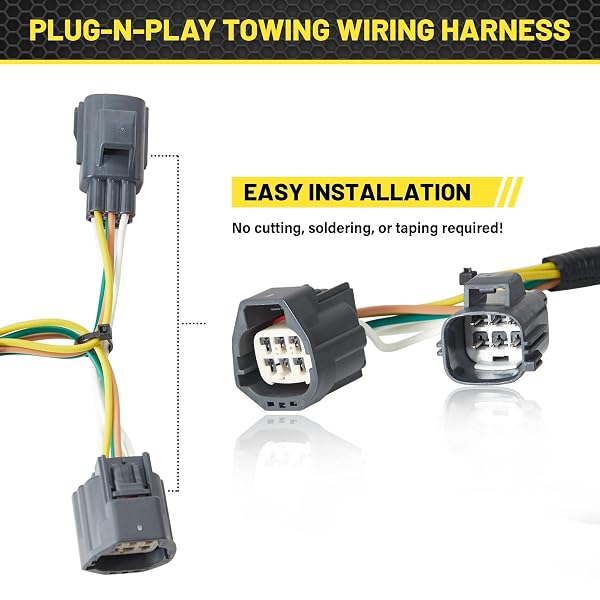 OYVINY 4 PIN TRAILER WIRING HARNESS FOR 2007-2018 JEEP WRANGLER JK JKU SAHARA RUBICON UNLIMITED SPORT MODELS, WRANGLER 2 DOOR & 4 DOOR FLAT TOW TRAILER HITCH WIRING 16AWG PURE COPPER WIRES