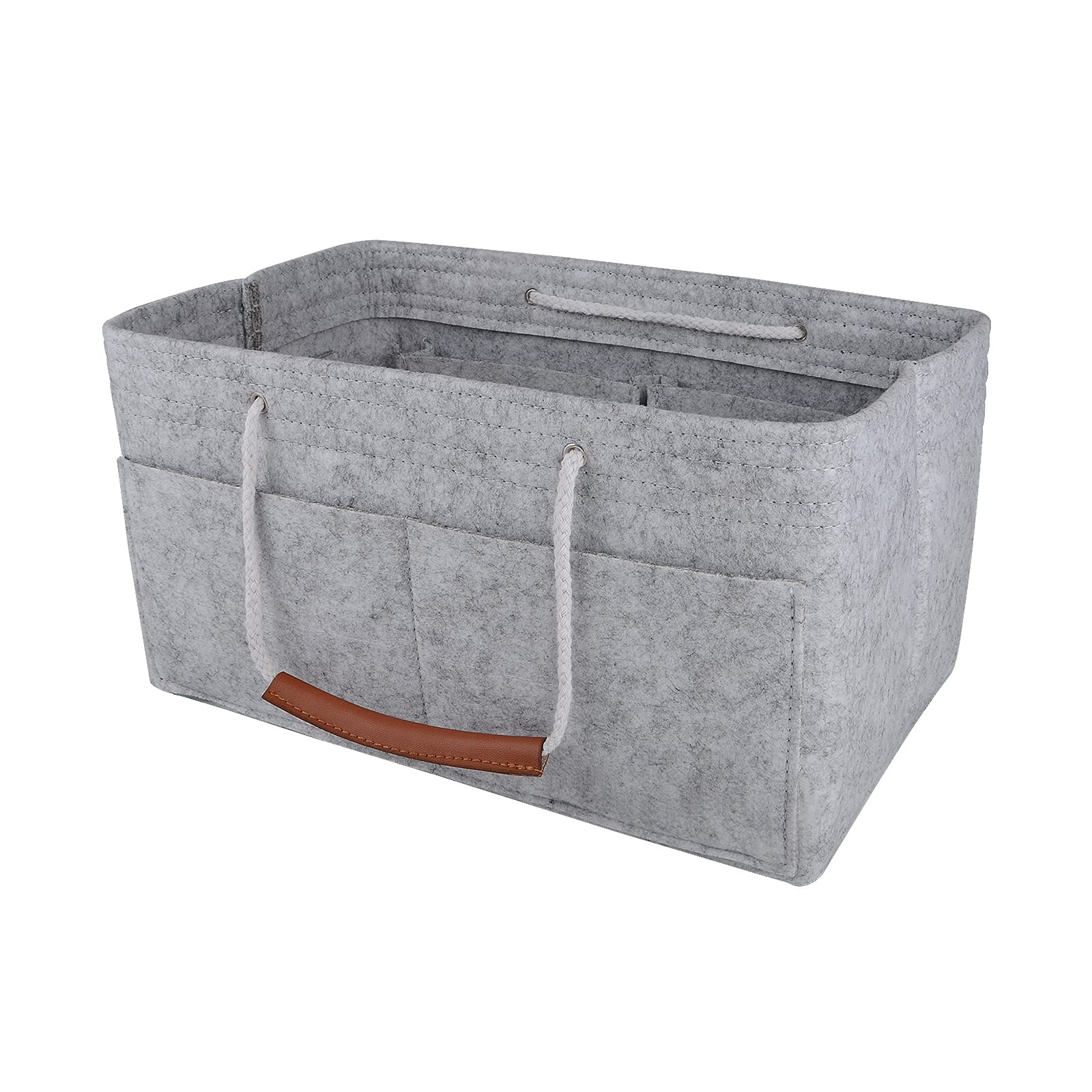 NOTAG Felt Tote Handbag Organiser, Multi-Pocket Insert with Double Handles (X-S, Grey)