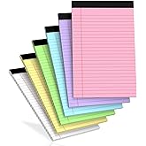6 pcs Note Pads Legal Pads 5x8, Notebook College Ruled, Colored Legal Notepads, 6 Pack Micro Perforated Writing Pads, Lined Paper Pads, Pad of Paper for Office Home School, 30 Sheets/Pack
