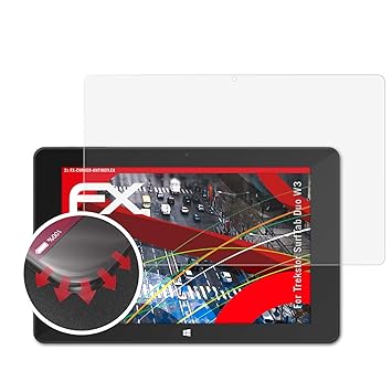 atFolix Schutzfolie passend für Trekstor SurfTab Duo W3 Folie, entspiegelnde und Flexible FX Displayschutzfolie (2X)