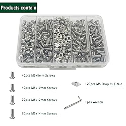 240 pcs M5 T Nut Screws Kit for 2020 2040 2080