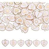MECCANIXITY Letter Initial Charm Double Sided Alphabet Pendants A-Z Heart Letter Charm for Jewelry Making Necklaces Bracelets Earrings DIY Jewelry Accessories