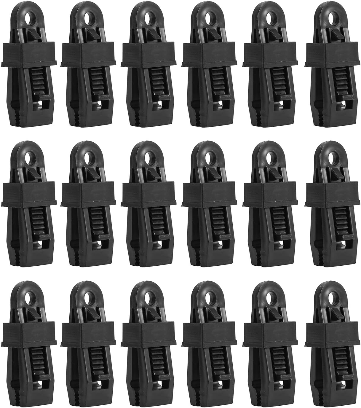 Feisou 18pcs Clamp Tarp Clips Awning Clamp Set Trap Clips Jaw Tent Snaps Hangers Camping Clamp Clips Tent Tighten Lock Grip for Outdoors Farming Garden