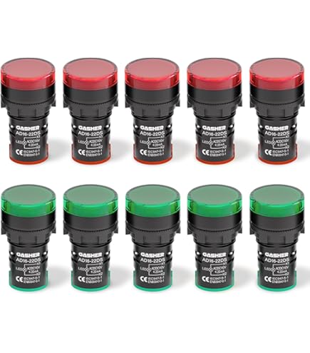 Amazon.com: uxcell 10Pcs Green Indicator Light AC/DC 24V, 22mm