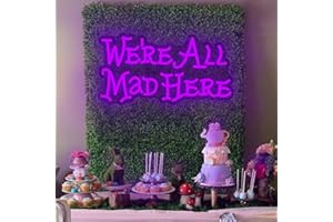 AOOWSDX Alice in Wonderland Party Decorations Neon Sign, Mad Hatter Tea Party Neon Lights for Dimmable LED Lights, for Bedroom Bar Home Dorm Birthday Gifts