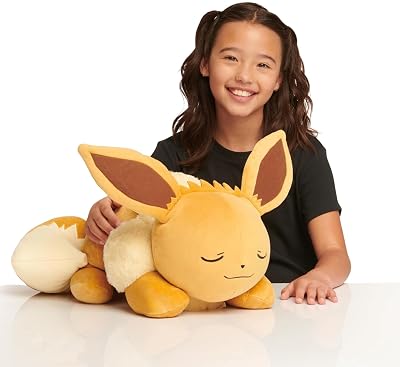 Jazwares Pokémon Eevee Sleeping Plush 18 Inch Premium Plush Toy