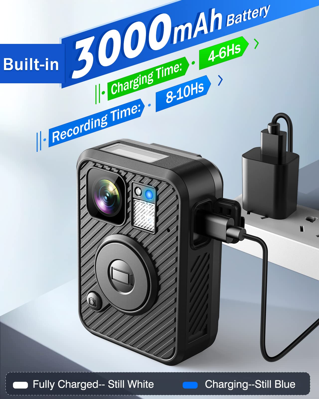 BOBLOV Body Camera, F2 64GB Body Worn Camera, GPS WiFi Enabled,1440P/30fps 2K Body Camera for HD Video, Dual Screens Display Equipped, for Security Guard, Police, Delivery Recording