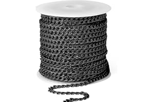 CADIKEZ 16.5 Ft Stainless Steel Curb Chains, 5mm 6mm 7mm 9mm Cuban Chain Roll Bulk for Jewelry Making