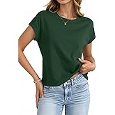 UNCLECAT Womens Crop Tops Cap Sleeve Cropped T Shirts Crewneck Loose Fit Short Sleeves Tees Summer Fashion Clothes