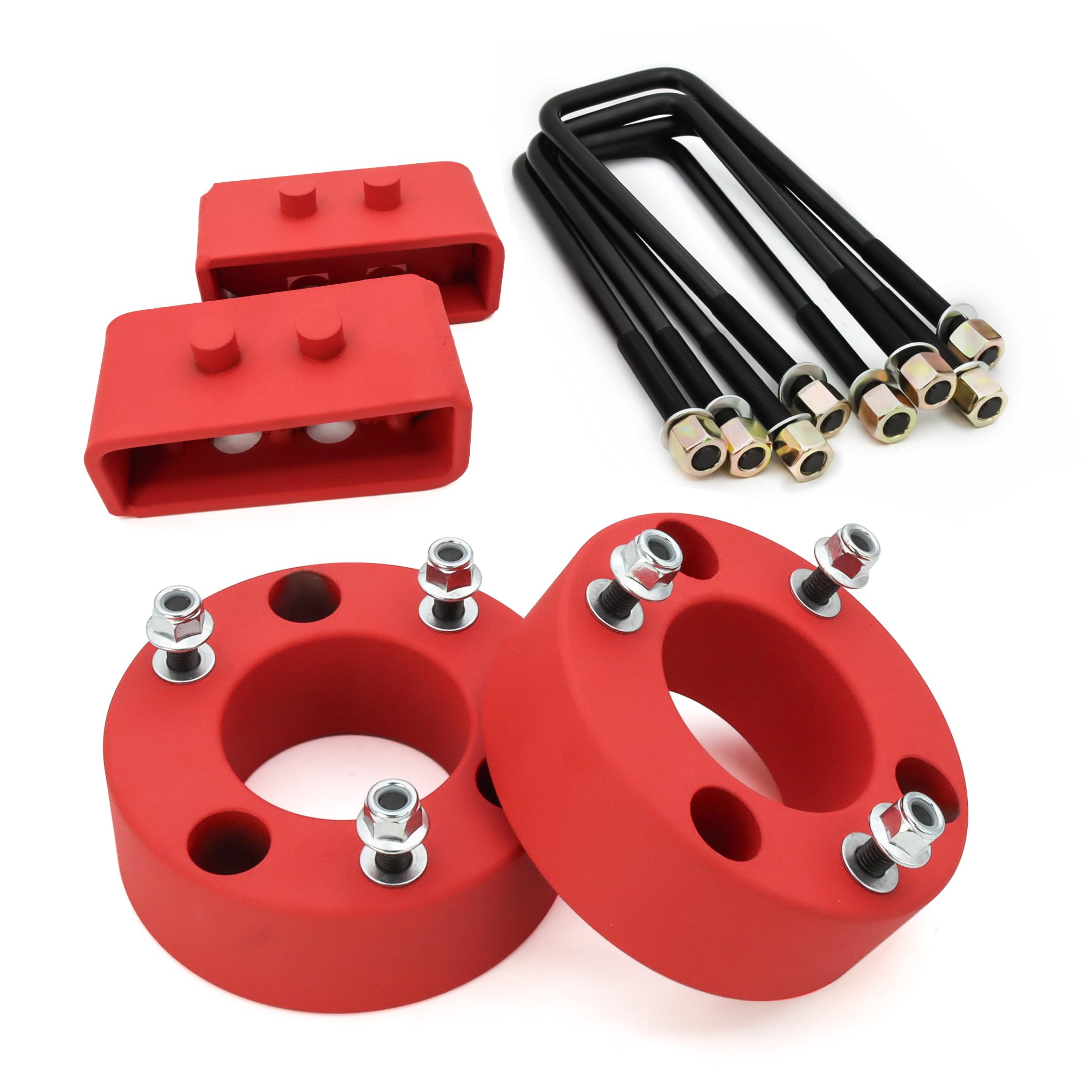 Photo 1 of 3" Front 2" Rear Leveling Lift Kit for 2004-2024 Ford F-150 2WD/4WD - Forged Strut Spacers Rear Blocks with Extended U-Bolts Grade A Coating, Full Suspension Lift Kit for F150 Pickup Trucks