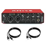 Kmise USB Audio Interface, Computer Recording Audio Interfaces with 48V Phantom Power for Recording, Studio Quality Sound, Compatible with Guitarists, Vocalists, Podcasters (USB 3.0 Type-A)
