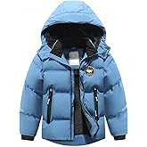 BYLESIN Kids Boy's Winter Coat Fleece Lined Waterproof Jacket Puffy Cotton Coat Thick Hooded Down Outdoor Coats