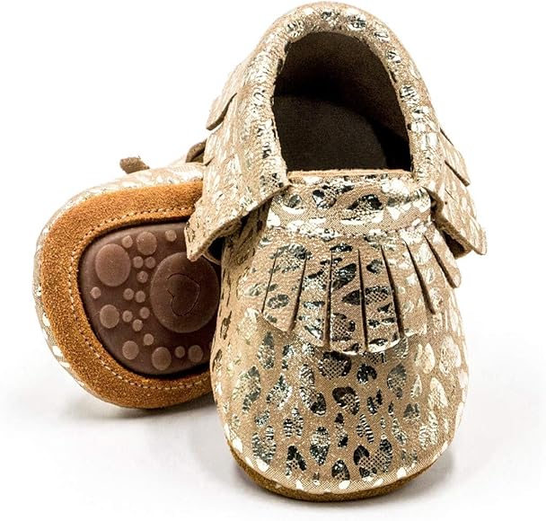 baby girl gold moccasins