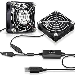 GDSTIME 2-Pack 60mm x 15mm USB Fan with 3 Speed