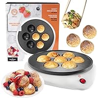 MasterChef Electric Ebelskiver Maker Delicious Homemade Japanese Takoyaki, Donut Holes, Cake Pops, Octopus Balls, Aebleskiver