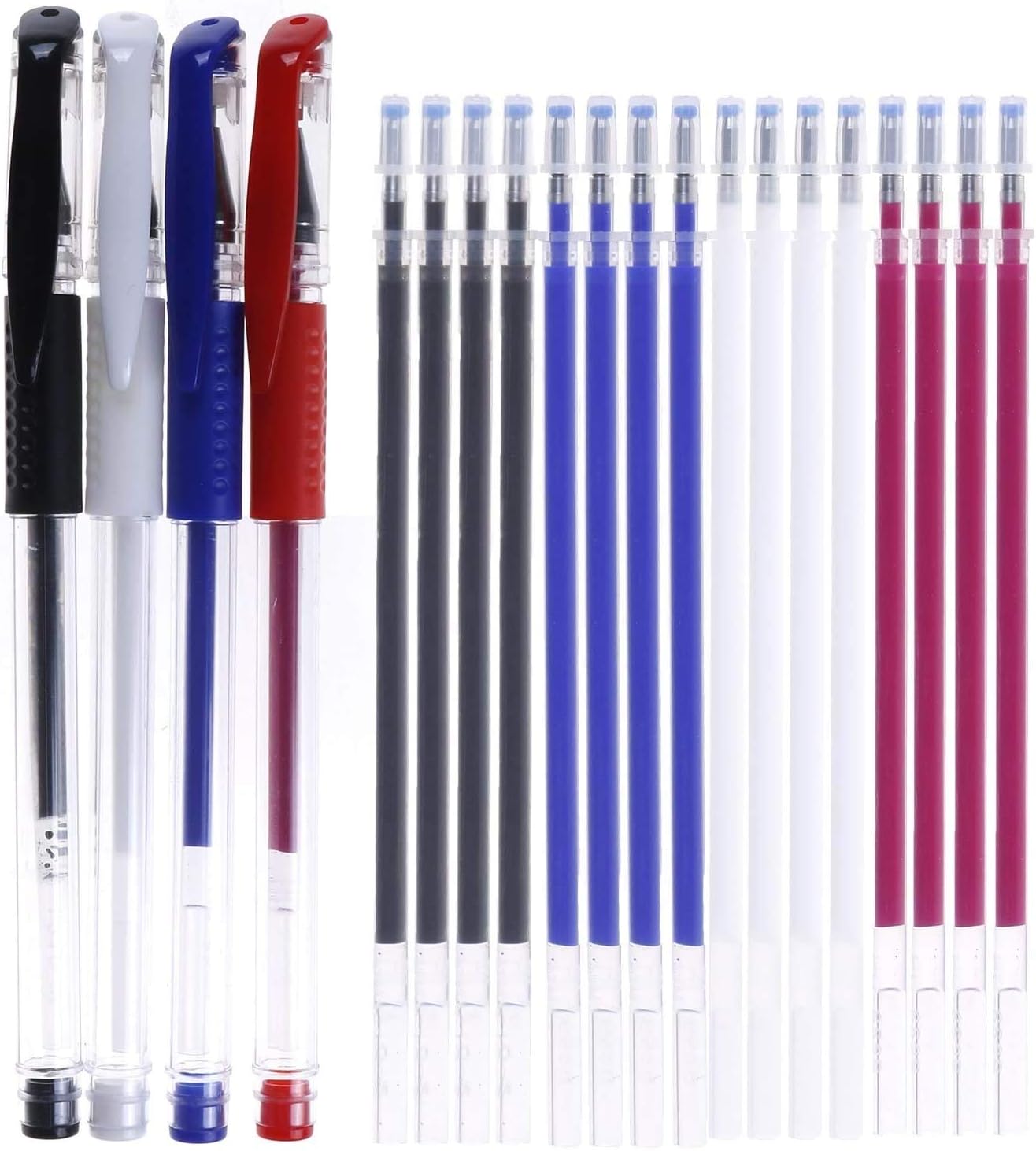 8 Pieces Heat Erase Pens with 40 Heat Erasable Fabric Refills Marking for Sewing, Quilting and Dressmaking(4 Colors)