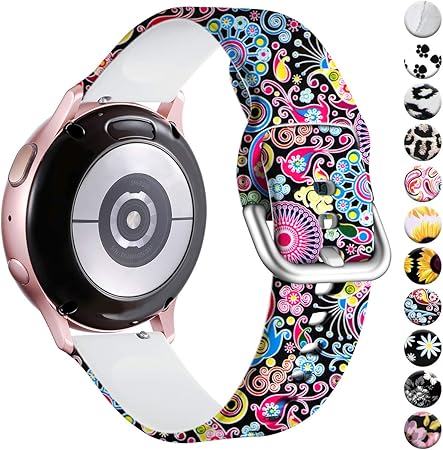 Vobafe Compatible con Samsung Galaxy Watch Active 40mm Correa/Active 2 Correa, 20mm Correas de Repuesto de Silicona para Galaxy Watch 3 41mm/Gear S2 ...